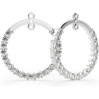 Accented Hoop Stud Enhancers Moissanite Earring in White | Gold by Diamond Nexus