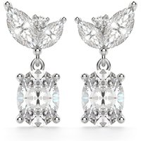 Camellia Oval Cut Drop Earrings DiamondNexus™ Alternative in White | Gold by Diamond Nexus