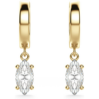 Marquise Cut Solitaire Drop Earrings Lab Grown Diamond in Yellow | Gold by Diamond Nexus