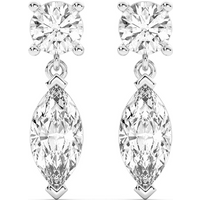 Leto Round Marquise Cut Drop Earrings Lab Grown Diamond in White | Gold by Diamond Nexus