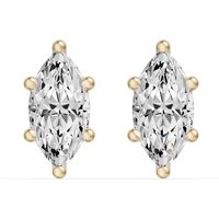 Signature Marquise Cut Basket Stud Earrings DiamondNexus™ Alternative, Size 1.00 tcw in Yellow | Gold by Diamond Nexus