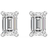 Signature Emerald Cut Basket Stud Earrings Moissanite, Size 1.00 tcw in White | Gold by Diamond Nexus