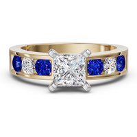 Diamond Diva Princess Cut Engagement Ring - Sapphire Nexus Alternative, Size 1.00 cts in Yellow | Gold by Diamond Nexus