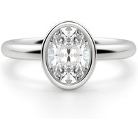 Marseille Oval Cut Center Engagement Ring DiamondNexus™ Alternative, Size 1.00 cts in White | Gold by Diamond Nexus