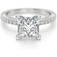 Angelix Princess Cut Center Engagement Ring DiamondNexus™ Alternative, Size 1.00 cts in White | Gold by Diamond Nexus