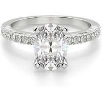 Angelix Oval Cut Center Engagement Ring Moissanite, Size 1.00 cts in White | Gold by Diamond Nexus