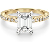 Angelix Emerald Cut Center Engagement Ring Lab Grown Diamond, Size 1.00 cts in Yellow | Gold by Diamond Nexus