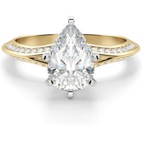 Irene Pear Cut Center Engagement Ring Lab Grown Diamond, Size 1.00 cts in Yellow | Gold by Diamond Nexus