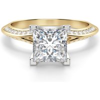 Irene Princess Cut Center Engagement Ring DiamondNexus™ Alternative, Size 1.00 cts in Yellow | Gold by Diamond Nexus