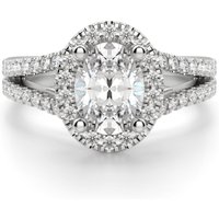 Palm Springs Oval Cut Center Engagement Ring Lab Grown Diamond, Size 1.00 cts in White | Gold by Diamond Nexus