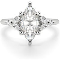Haven Marquise Cut Center Engagement Ring DiamondNexus™ Alternative, Size 1.00 cts in White | Gold by Diamond Nexus