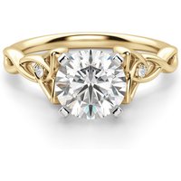 Celtic Knot Round Brilliant Cut Center Engagement Ring Moissanite, Size 1.00 cts in Yellow | Gold by Diamond Nexus