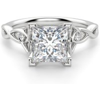 Celtic Knot Princess Cut Center Engagement Ring DiamondNexus™ Alternative, Size 1.00 cts in White | Gold by Diamond Nexus