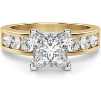 Diamond Diva Princess Cut Center Engagement Ring DiamondNexus™ Alternative, Size 1.00 cts in Yellow | Gold by Diamond Nexus