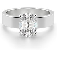 Basket Set Bold Oval Cut Center Engagement Ring Lab Grown Diamond, Size 1.00 cts in White | Gold by Diamond Nexus