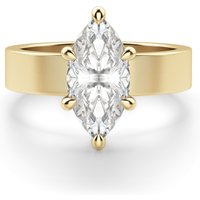 Basket Set Bold Marquise Cut Center Engagement Ring Lab Grown Diamond, Size 1.00 cts in Yellow | Gold by Diamond Nexus