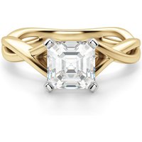 Twisted Classic Asscher Cut Center Engagement Ring Lab Grown Diamond, Size 1.00 cts in Yellow | Gold by Diamond Nexus