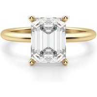 Basket Set Classic Emerald Cut Center Engagement Ring DiamondNexus™ Alternative, Size 1.00 cts in Yellow | Gold by Diamond Nexus
