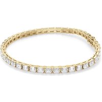 4 Prong Emerald Cut Tennis Bracelet Moissanite in White | Gold by Diamond Nexus
