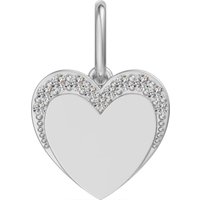 Accented Heart Charm Lab Grown Diamond in White | Gold by Diamond Nexus