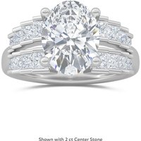 Royal Staircase Engagement Ring Oval Cut Center Lab Grown Diamond, Size 1.00 cts in White | Gold by Diamond Nexus