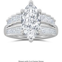 Royal Staircase Engagement Ring Marquise Cut Center Lab Grown Diamond, Size 1.00 cts in White | Gold by Diamond Nexus
