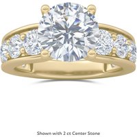 Cascade Engagement Ring Round Brilliant Cut Center Moissanite, Size 1.00 cts in Yellow | Gold by Diamond Nexus