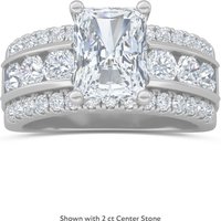 Diamond Diva Accented Engagement Ring Radiant Cut Center Lab Grown, Size 1.00 cts in White | Gold by Diamond Nexus