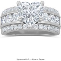 Diamond Diva Accented Engagement Ring Heart Cut Center DiamondNexus™ Alternative, Size 1.00 cts in White | Gold by Diamond Nexus