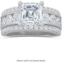 Diamond Diva Accented Engagement Ring Asscher Cut Center Lab Grown, Size 1.00 cts in White | Gold by Diamond Nexus