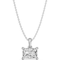 East-West Claw Prong Pendant Radiant Cut Center Lab Grown Diamond, Size 1.00 cts in White | Gold by Diamond Nexus