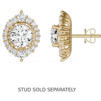 Barcelona Round Brilliant Cut Stud Enhancer Moissanite Earring in Yellow | Gold by Diamond Nexus