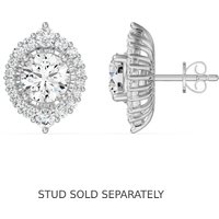 Barcelona Round Brilliant Cut Stud Enhancer Lab Grown Diamond Earring in White | Gold by Diamond Nexus