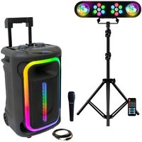 Pack Karaoké Enceinte Bluetooth Autonome USB Portable TWS 800W Ibiza MOBILE800