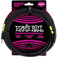 Ernie Ball Effects Effects Rallonge Stéréo MINI-jack Vers MINI-jack 6M Noire Accessoires de Casques