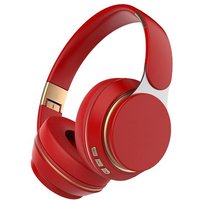 Casque Audio Bluetooth Preisku, Pliable, Confortable-Rouge