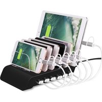Station de charge Multi-appareils Base de charge 10.2 A 6 Ports USB 7x Supports