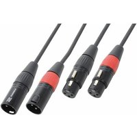 PD Connex Câble Audio Cordon 2x XLR Mâle - 2x XLR Femelle - 6m