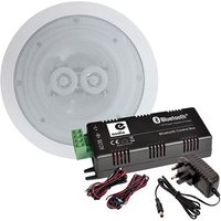 Haut-parleur 120W plafond encastrable WATERPROOF Hifi, Amplificateur stéréo E-audio B425BL, Bluetooth 5.0 2 x 15W
