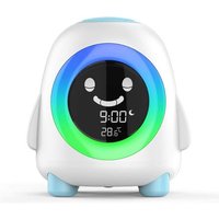 Réveil enfant numérique veilleuse bébé 5 Couleurs lampe de chevet affichage température