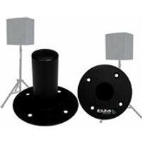 2 supports embases pour pieds enceintes - Lot de 2 adaptateurs ronds: fixation d'enceintes sur pied
