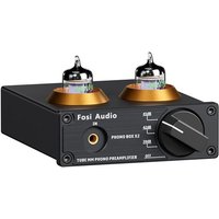 Fosi Audio Box X2 – Preamplificateur Phono pour Platines MM, Réglage de Gain, Tube Stéréo, Mini Hi-Fi avec Alimentation 12V