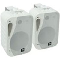 Haut-parleurs de musique de fond à 3 voies de 5,25 pouces e-audio avec supports 160W 4 Ohm - Blanc