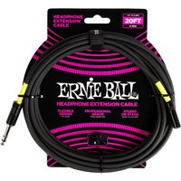Ernie Ball Effects Effects Rallonge Stéréo Jack Vers MINI-jack 6M Noire Accessoires de Casques