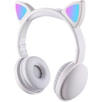 Casque audio pour LED rechargeable oreille pliable réglable - blanc