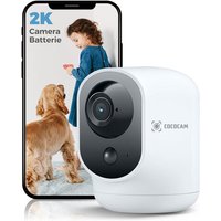 COCOCAM 2K Camera Surveillance WiFi Batterie 5200mAh, sans Fil pour Surveillance de Bébé/Caméra Animaux/Sécurité Domestique, Reconnaissance IA,
