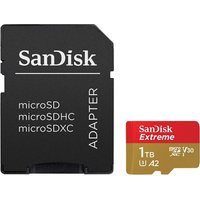 Carte mémoire microSDXC SanDisk Extreme 1 To + adaptateur SD jusqu'à 160 Mo/s, avec la Classe de vitesse UHS 3 (U3), V30