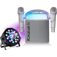 Pack Karaoké Enceinte Bluetooth sur batterie Portable KARAHOME-WH 120W USB SD 2 micros