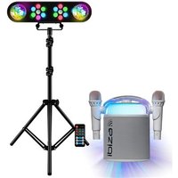 Pack Karaoké Enceinte Bluetooth Portable Ibiza KARAHOME-WH 120W USB SD 2 micros