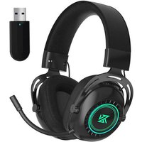 Casque audio KZ GP20 Suppression du bruit Noir stéréo, 2.4Ghz, 50mm, HiFi, pilote dynamique, Microphone, éclairage rvb